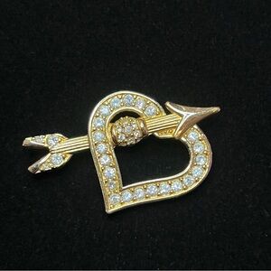 Swarovski Heart & Arrow Brooch